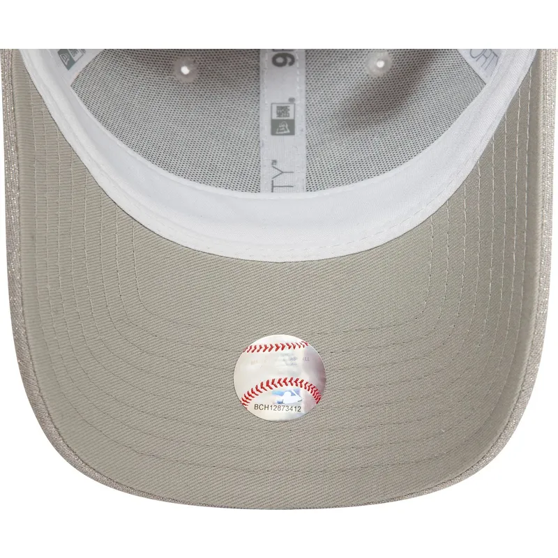 graue-verstellbare-curved-cap-fur-damen-9forty-glitter-der-new-york-yankees-mlb-von-new-era