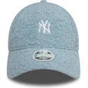 hellblaue-gebogene-verstellbare-damenkappe-9forty-borg-der-new-york-yankees-mlb-von-new-era