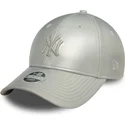 casquette-courbee-argent-ajustable-pour-femme-con-logo-plateado-9forty-midi-pu-new-york-yankees-mlb-new-era