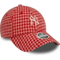 gorra-curva-rosa-ajustable-para-mujer-9forty-houndstooth-de-new-york-yankees-mlb-de-new-era