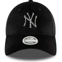 shapka-izvita-cherna-reguliruem-9forty-velour-diamante-na-new-york-yankees-mlb-ot-new-era