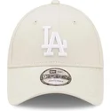 new-era-curved-brim-9forty-league-essential-los-angeles-dodgers-mlb-beige-adjustable-cap