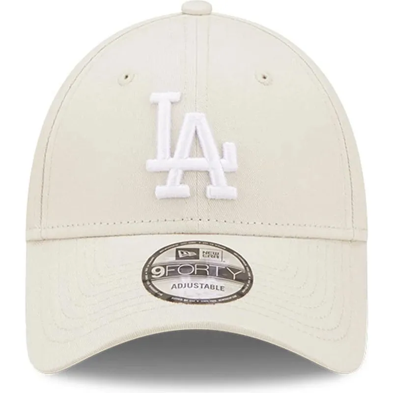 buet-beige-justerbar-9forty-league-essential-kasket-fra-los-angeles-dodgers-mlb-fra-new-era