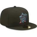 shapka-ploska-cherna-prilepnala-59fifty-ac-perf-na-miami-marlins-mlb-ot-new-era