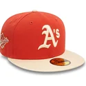 gorra-plana-naranja-y-beige-ajustada-59fifty-side-patch-de-oakland-athletics-mlb-de-new-era