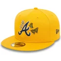 new-era-flat-brim-59fifty-icon-atlanta-braves-mlb-yellow-fitted-cap