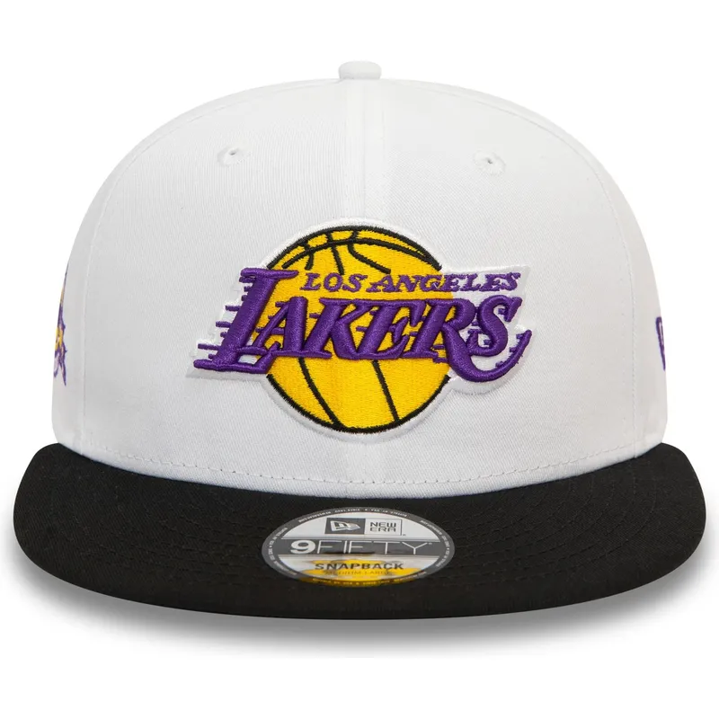 shapka-ploska-cherna-snapbek-9fifty-white-crown-patch-na-los-angeles-lakers-nba-ot-new-era