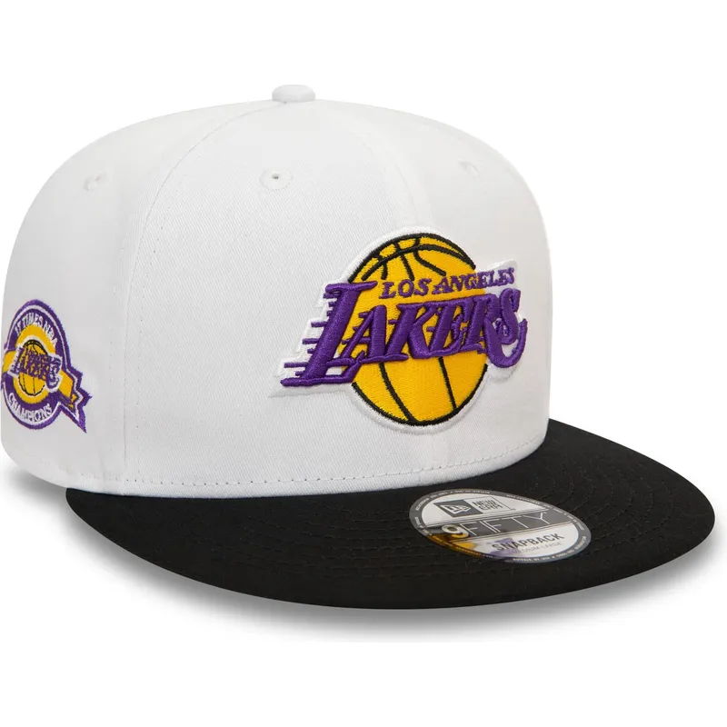 shapka-ploska-cherna-snapbek-9fifty-white-crown-patch-na-los-angeles-lakers-nba-ot-new-era
