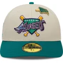 59fifty-kappe-beige-und-grun-angepasst-anaheim-angels-mlb-pin-von-new-era