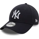 new-era-9forty-verstellbare-marineblaue-kappe-mit-gebogenem-schirm-und-seitenaufnaher-der-new-york-yankees-mlb
