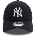 new-era-9forty-verstellbare-marineblaue-kappe-mit-gebogenem-schirm-und-seitenaufnaher-der-new-york-yankees-mlb