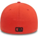 new-era-mlb-new-york-yankees-39thirty-league-essential-orange-gebogener-fit-cap-mit-schwarzem-logo