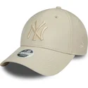 casquette-courbee-beige-ajustable-pour-femme-avec-logo-beige-9forty-pu-new-york-yankees-mlb-new-era