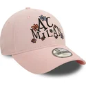 ac-milan-serie-a-9forty-needle-cord-verstellbare-rosa-kinderkappe-mit-gebogenem-schirm-von-new-era
