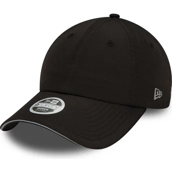 9FORTY Open Back verstellbare schwarze Damen-Cap mit gebogenem Schirm von New Era