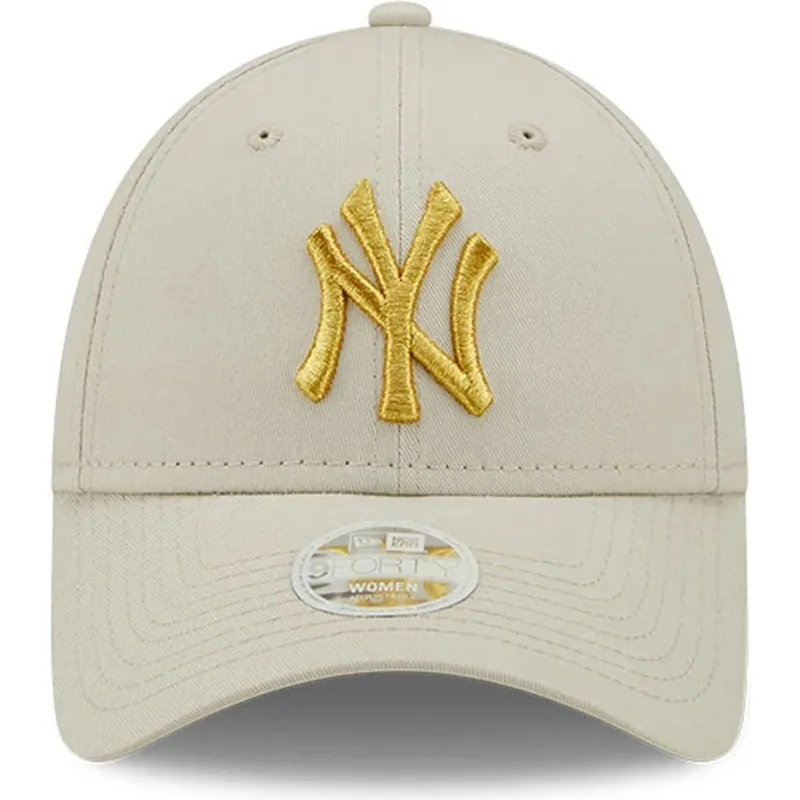 shapka-izvita-bezhov-reguliruema-dorado-9forty-metallic-na-new-york-yankees-mlb-ot-new-era