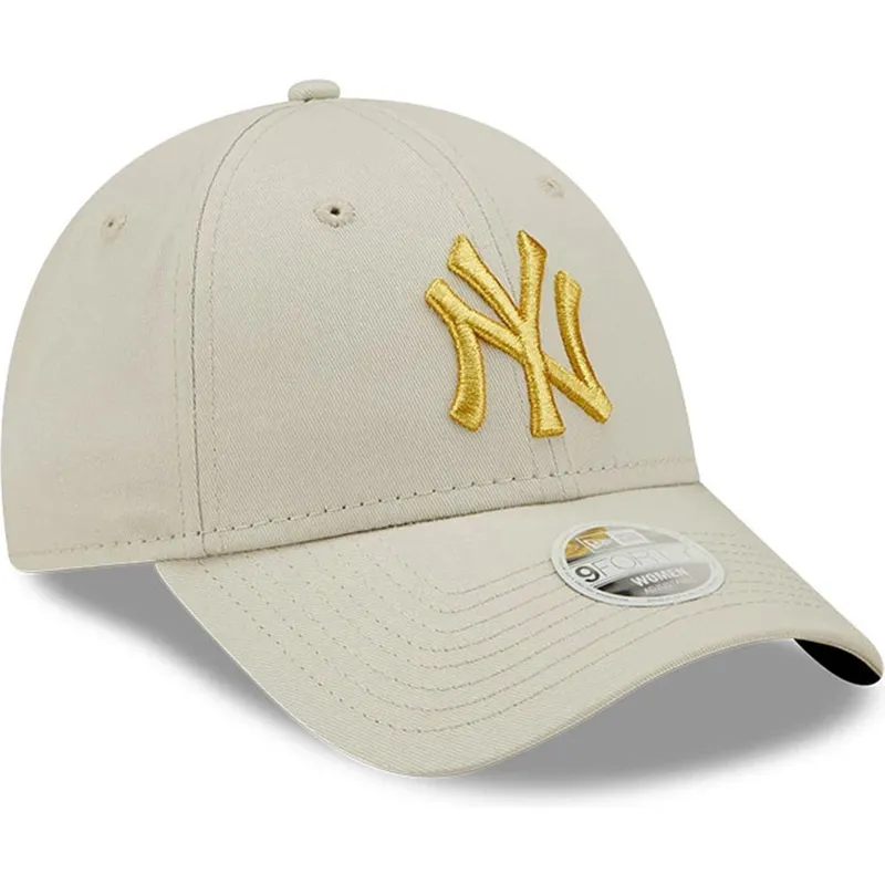 shapka-izvita-bezhov-reguliruem-dorado-9forty-metallic-na-new-york-yankees-mlb-ot-new-era
