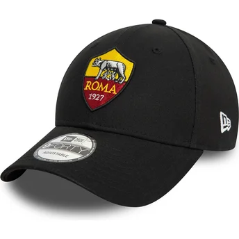 Casquette courbée noire ajustable 9FORTY Core Associazione Sportiva Roma Serie A New Era