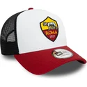 weiss-schwarz-rote-9forty-e-frame-core-trucker-cap-der-associazione-sportiva-roma-serie-a-von-new-era