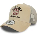 casquette-trucker-beige-9forty-a-frame-cord-graphic-new-york-etats-et-pays-new-era