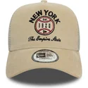 casquette-trucker-beige-9forty-a-frame-cord-graphic-new-york-etats-et-pays-new-era