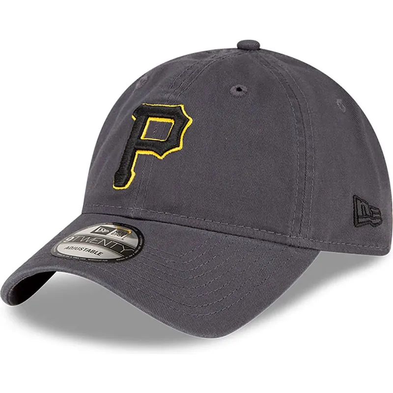 graue-verstellbare-curved-cap-9twenty-core-classic-der-pittsburgh-pirates-mlb-von-new-era
