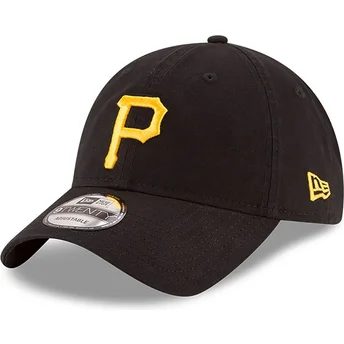 Schwarze verstellbare gebogene Kappe 9TWENTY Core Classic der Pittsburgh Pirates MLB von New Era