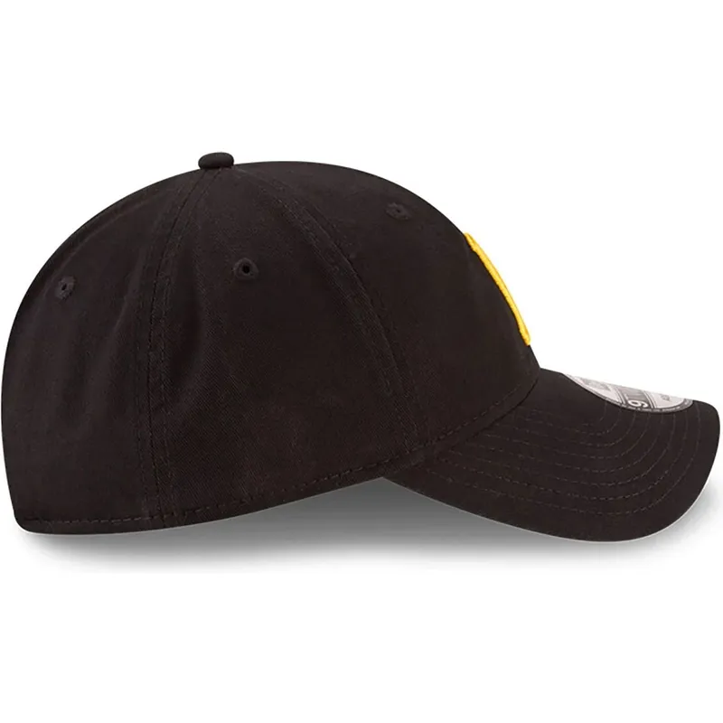 shapka-izvita-cherna-reguliruem-9twenty-core-classic-na-pittsburgh-pirates-mlb-ot-new-era