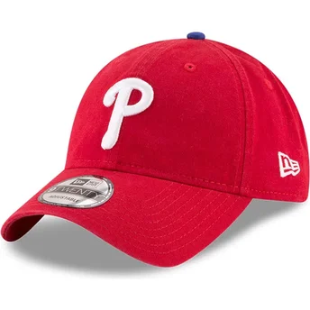 Шапка извита червена регулируем 9TWENTY Core Classic на Philadelphia Phillies MLB от New Era