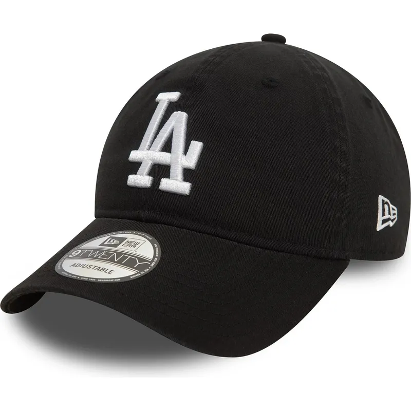 shapka-izvita-cherna-reguliruem-9twenty-washed-na-los-angeles-dodgers-mlb-ot-new-era