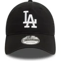 sort-justerbar-kurvet-kasket-9twenty-washed-fra-los-angeles-dodgers-mlb-fra-new-era