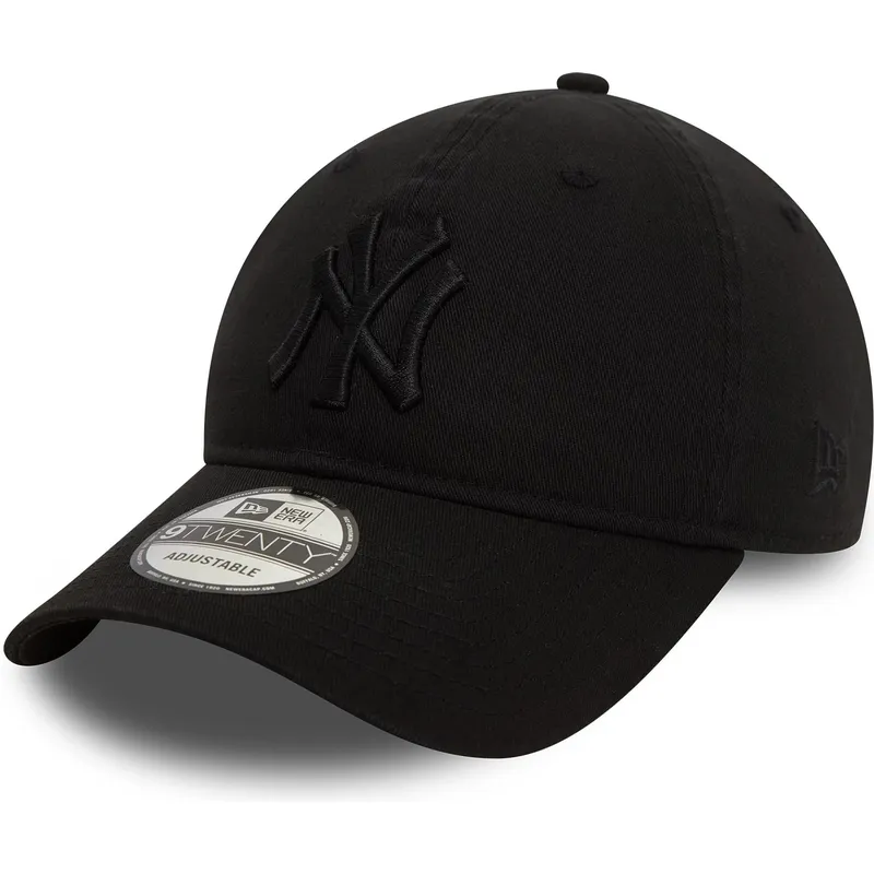 new-era-izvita-kozirka-cherno-logo-9twenty-washed-new-york-yankees-mlb-cherna-reguliruema-shapka