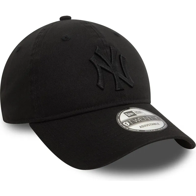 new-era-izvita-kozirka-cherno-logo-9twenty-washed-new-york-yankees-mlb-cherna-reguliruema-shapka