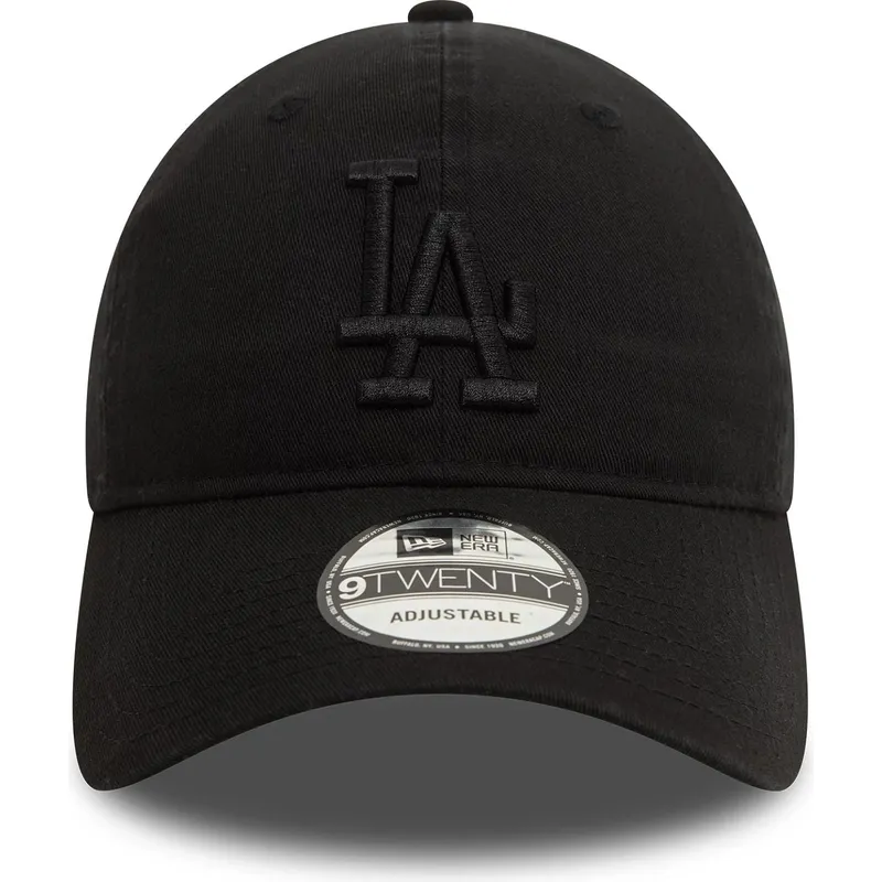 shapka-izvita-cherna-reguliruem-9twenty-washed-na-los-angeles-dodgers-mlb-ot-new-era