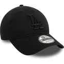 schwarze-verstellbare-curved-cap-mit-schwarzem-logo-9twenty-washed-der-los-angeles-dodgers-mlb-von-new-era