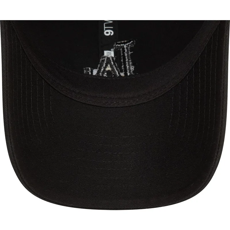 sort-justerbar-curved-kasket-med-sort-logo-9twenty-washed-fra-los-angeles-dodgers-mlb-fra-new-era