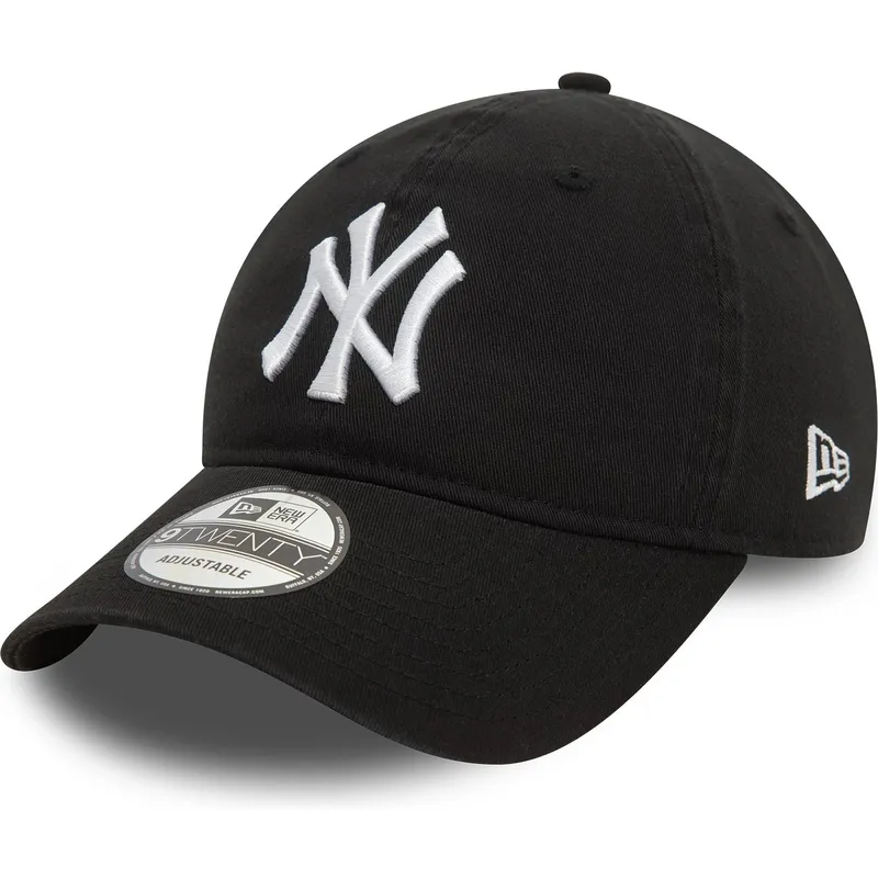 sort-justerbar-9twenty-vasket-kasket-med-buet-skygge-fra-new-york-yankees-mlb-fra-new-era