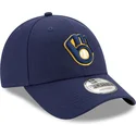 new-era-curved-brim-9forty-the-league-milwaukee-brewers-mlb-navy-blue-adjustable-cap