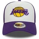 weiss-violette-trucker-cap-a-frame-team-colour-der-los-angeles-lakers-nba-von-new-era