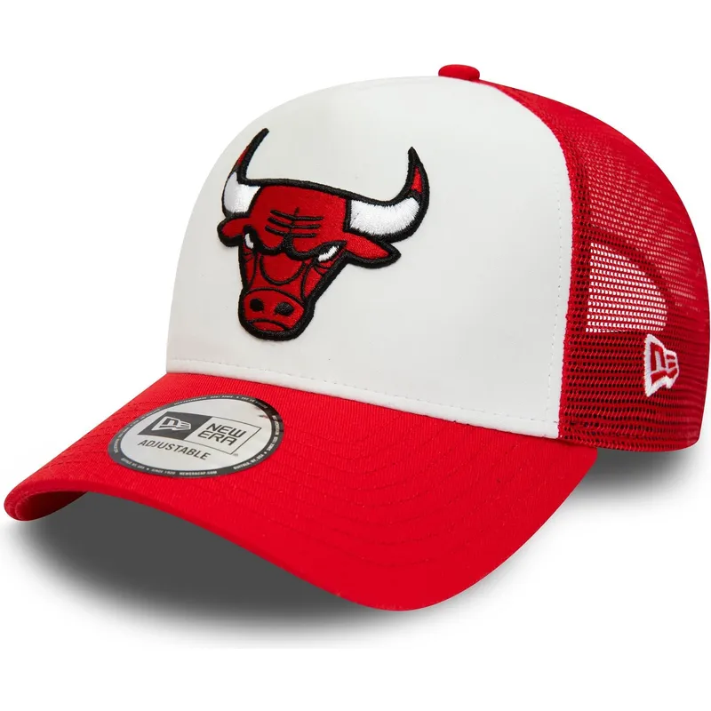 hvid-og-rod-trucker-kasket-a-frame-team-colour-fra-chicago-bulls-nba-fra-new-era