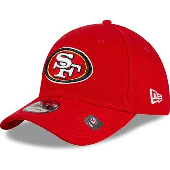 Шапка извита червена регулируем 9FORTY The League Team Colour на San Francisco 49ers NFL от New Era