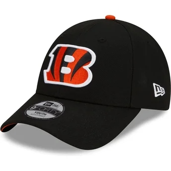 Sort justerbar buet kasket til børn 9FORTY The League fra Cincinnati Bengals NFL fra New Era