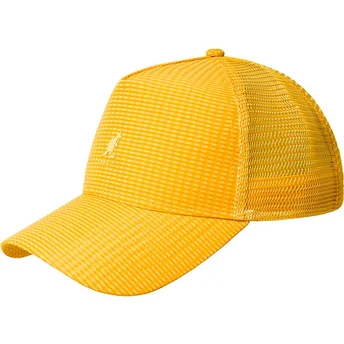 Gul Seersucker Mesh Warm Apricot Trucker Kasket fra Kangol