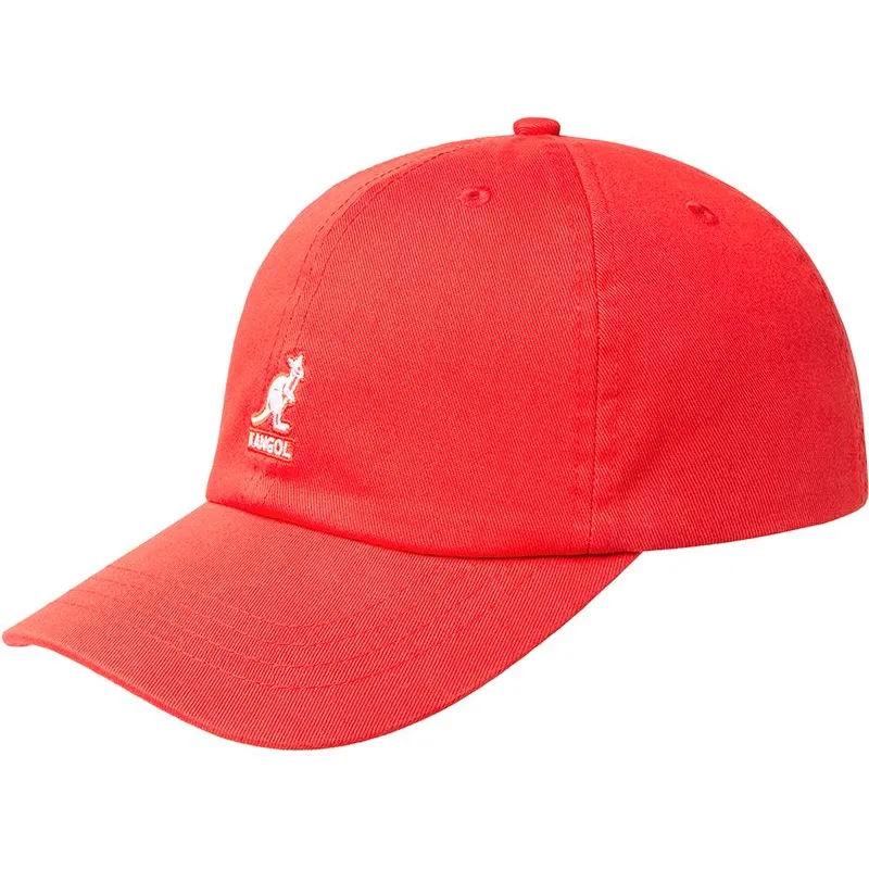 shapka-izvita-chervena-reguliruema-washed-baseball-cherry-glow-ot-kangol