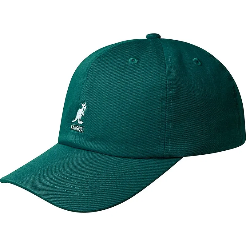 justerbar-gron-buet-kasket-washed-baseball-pine-fra-kangol