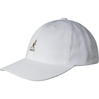 Kangol Verstellbare Gebogene Weiße Kappe Washed Baseball White