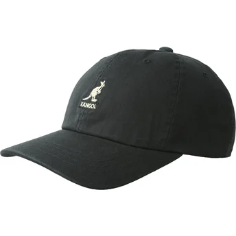 Justerbar sort buet kasket Washed Baseball Black fra Kangol