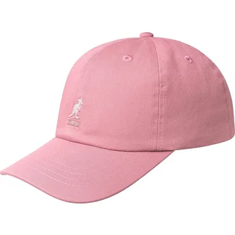 Justerbar lyserød buet kasket Washed Baseball Pepto fra Kangol