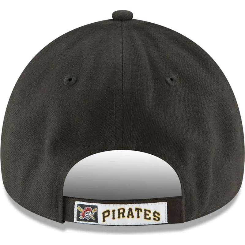 schwarze-verstellbare-gebogene-kappe-9forty-the-league-der-pittsburgh-pirates-mlb-von-new-era