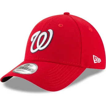 Шапка извита червена регулируем 9FORTY The League на Washington Nationals MLB от New Era